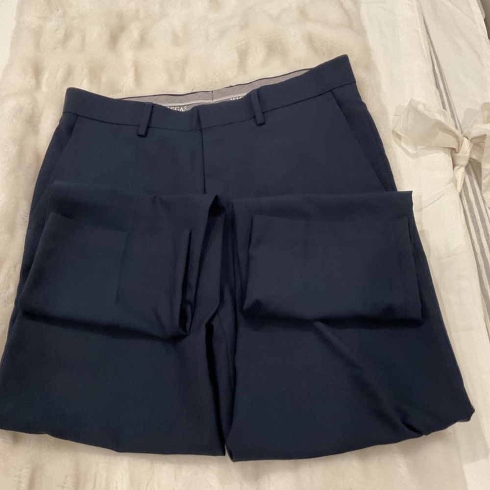 Haggar Straight Fit Size 30x32 Mens Dress Pants Navy Blue - Picture 4 of 10
